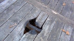 Hole in deck